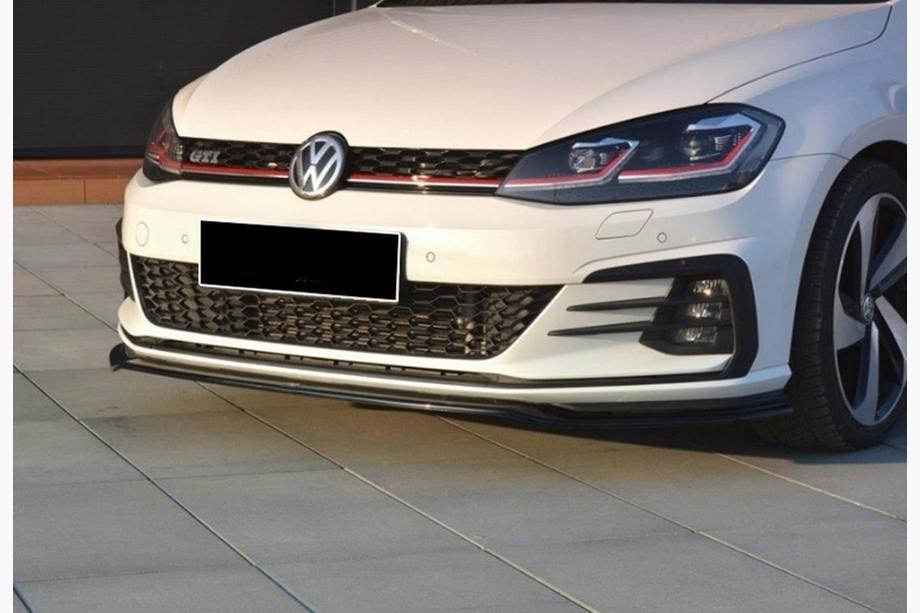 Volkswagen Golf 7/E-Golf 2012–2020 Voorbumper lip spoiler DPT V-2 (voor GTI, 2017-2019, hoogglans zwart) Foto 1