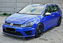 Volkswagen Golf 7/E-Golf 2012–2020 DPT V-2 voorbumper lip spoiler (voor R / R-Line HB, 2012-2017, hoogglans zwart) foto 1