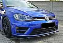 Volkswagen Golf 7/E-Golf 2012–2020 DPT V-2 voorbumper lip spoiler (voor R / R-Line HB, 2012-2017, hoogglans zwart) foto 2