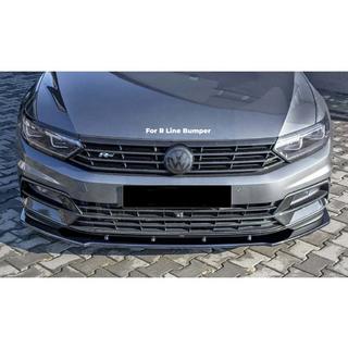 Voorbumper lip spoiler DPT V-1 (voor R-Line, 2015-2019 EU, hoogglans zwart) Volkswagen Passat B8 2015–2023 foto 1