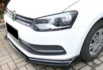 Volkswagen Polo 2010–2017 Front lip spoiler DPT V-2 (hoogglans zwart) foto 1