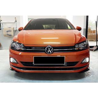 Front lip spoiler DPT V-2 (hoogglans zwart) Volkswagen Polo 2017– foto 2
