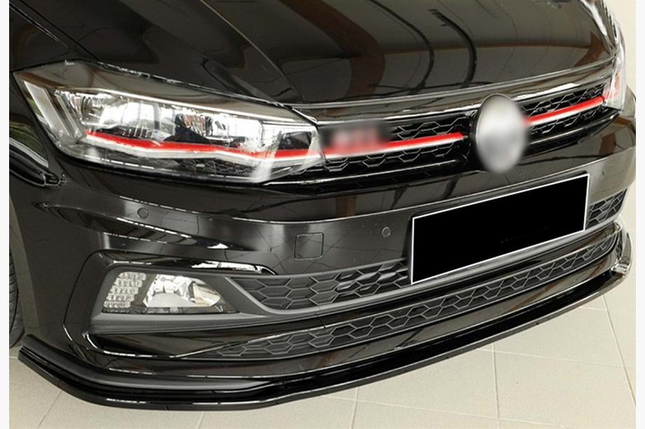 Volkswagen Polo 2017– Front lip splitter DPT V-1 (voor GTI, hoogglans zwart) Image