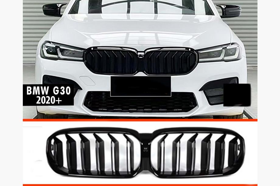 BMW 5 Serie G30/G31 2017–2023 Niergrille M-Look (2021-2023, hoogglans zwart) Met camera-opening Foto 3