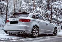 Audi A3 2012–2020 Achterdiffuser DPT V-1 (2012-2016, HB, hoogglans zwart) foto 1