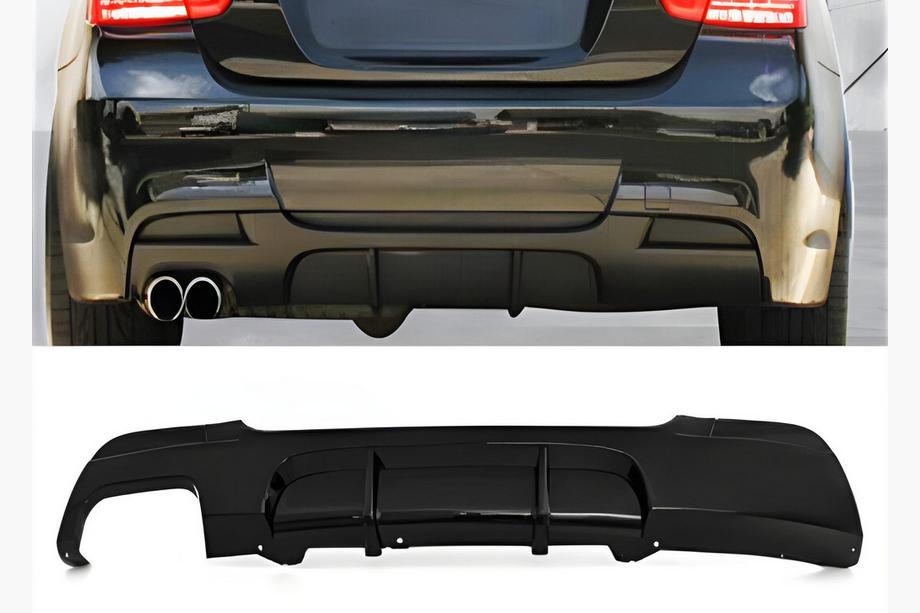 BMW 3-serie E90/E91 2005–2011 Achterdiffuser DPT V-2 (voor E90 M-Sport, hoogglans zwart) Image
