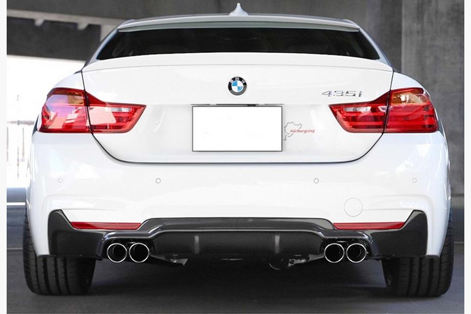 BMW 4 Serie F32/F33/F36 2012–2020 Achterdiffuser DPT V-2 (voor M-Performans, hoogglans zwart) Foto 1