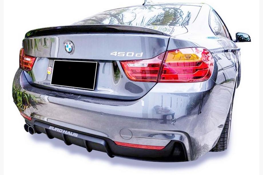 BMW 4 Serie F32/F33/F36 2012–2020 Achterdiffuser DPT V-3 (voor M-Performans, Coupe, hoogglans zwart) Image