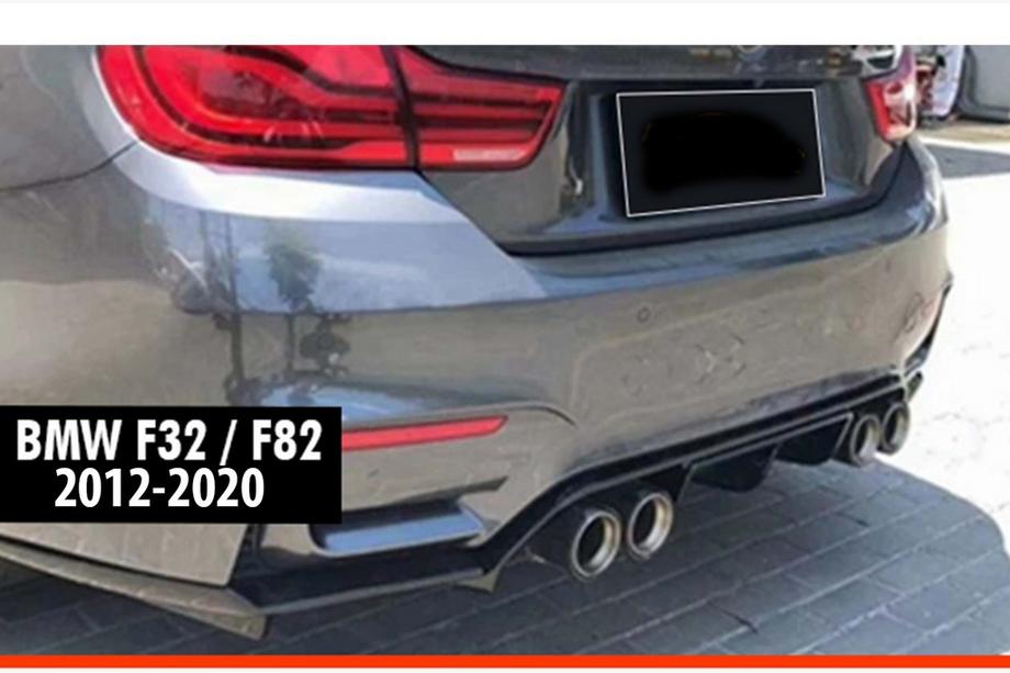 BMW 4 Serie F32/F33/F36 2012–2020 Achterdiffuser DPT V-4 (voor M-4 Vorstainer, hoogglans zwart) Foto 1