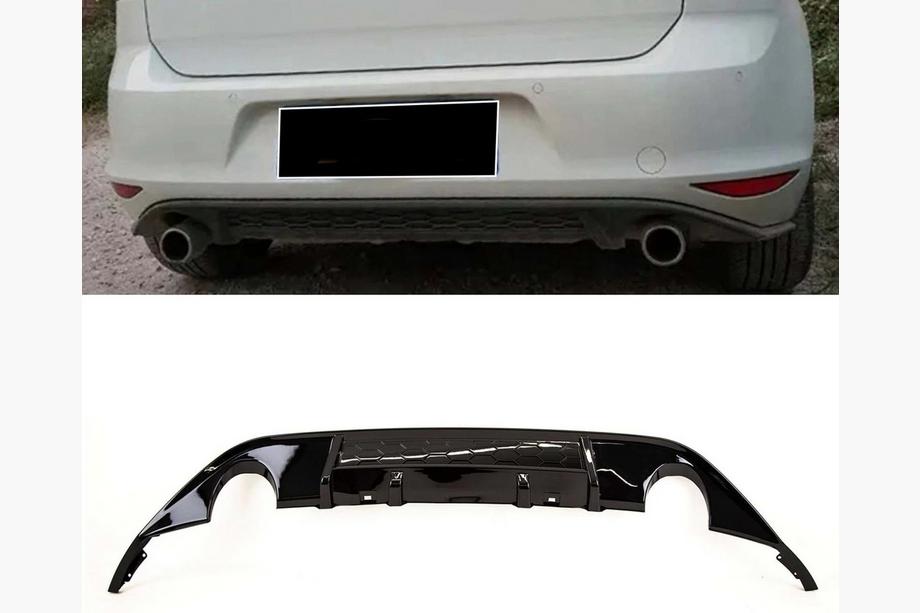 Volkswagen Golf 7/E-Golf 2012–2020 Achterdiffuser DPT V-3 (voor GTI, 2012-2017, hoogglans zwart) Image