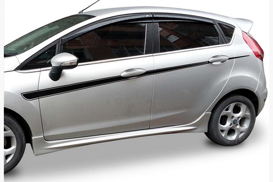 Ford Fiesta 2008–2017 Sideskirts DPT V-2 (HB, zwart hoogglans) Image