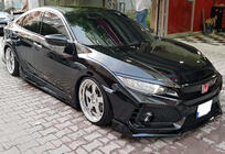 Honda Civic Sedan X 2016–2021 DPT V-4 side skirts (hoogglans zwart) foto 1