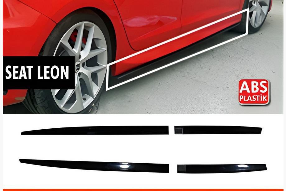 Seat Leon 2013–2020 Sideskirts DPT V-5 (zwart hoogglans) Image