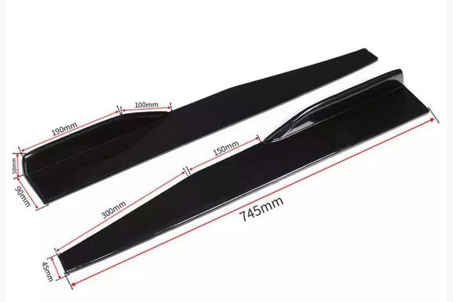 Universele sideskirt-lijsten DPT Aero Black (glans zwart) Foto 8