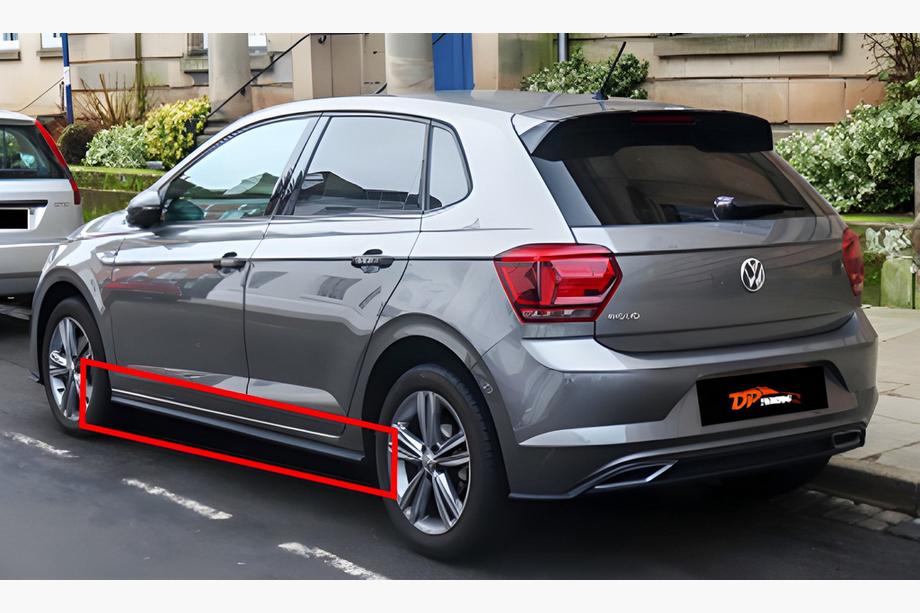 Volkswagen Polo 2017– Sideskirts DPT V-2 (hoogglans zwart) Image