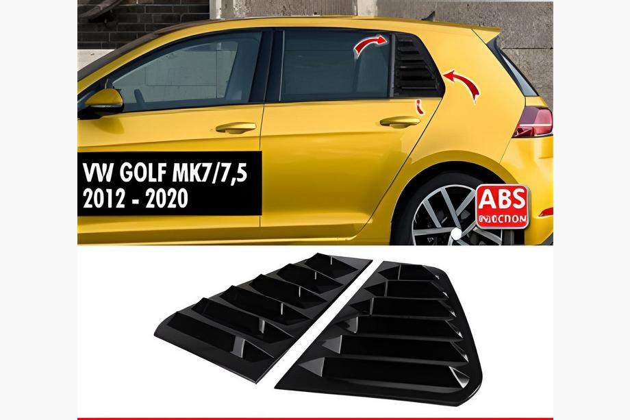 Volkswagen Golf 7/E-Golf 2012–2020 Achterzijruit covers DPT V-1 (glans zwart, 2 stuks) Image