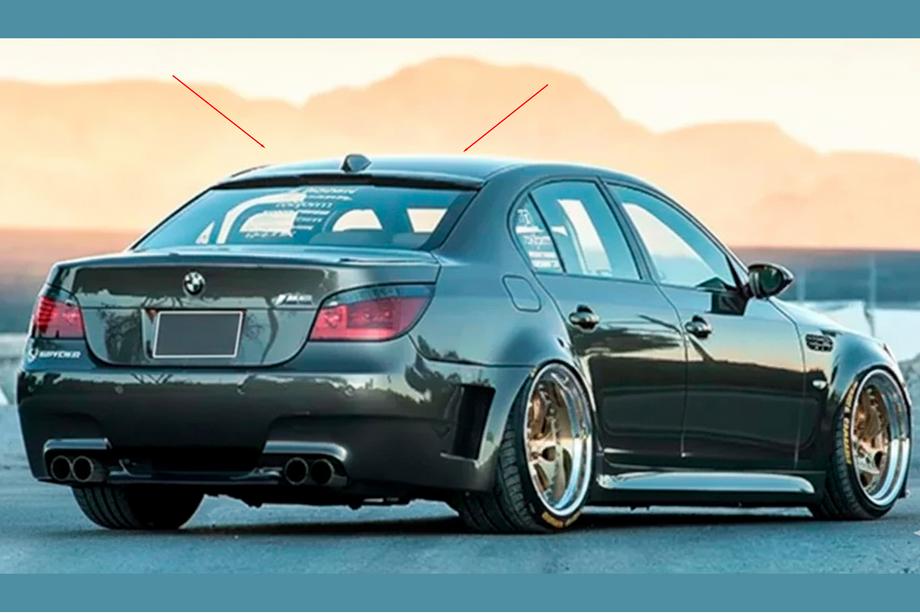 BMW 5 Serie E60/E61 2003–2010 DPT V-2 spoiler (hoogglans zwart) Image