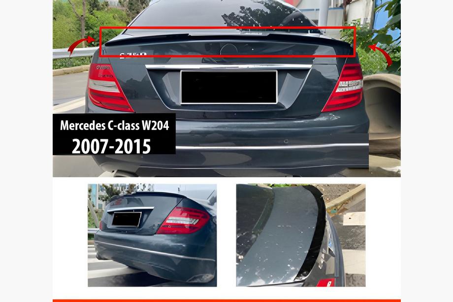 Mercedes C-klasse W204 2007–2015 Spoiler DPT V-1 (hoogglans zwart) Image