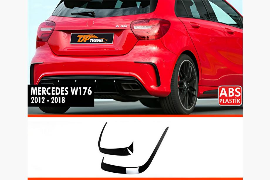 Mercedes A-Klasse W176 2012–2018 DPT achterspoiler afdekkappen (glans zwart) Image