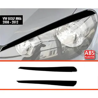 DPT koplampwimpers (2 stuks, zwart hoogglans) Volkswagen Golf 6 2008–2014