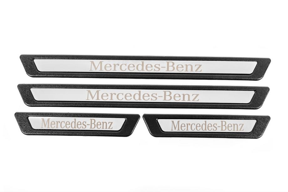 Mercedes-Benz Universele dorpellijsten voor Mercedes V-3 (4 stuks, RVS) Foto 2