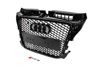 Audi A3 2003–2012 RS-style voorgrille (2008-2012, zwart met chroom) foto 2