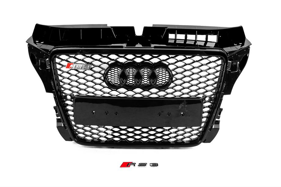 Audi A3 2003–2012 RS-style voorgrille (2008-2012, zwart met chroom) Image