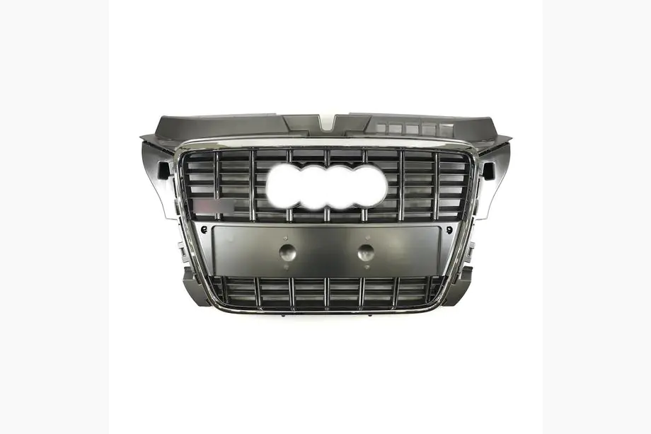 Audi A3 2003–2012 Voorgrille S-style (2008-2012, grijs met chroom) Image