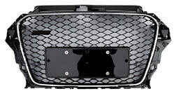 Audi A3 2012–2020 Voorgrille in RS-stijl (2012-2016, zwart met chroom) foto 1