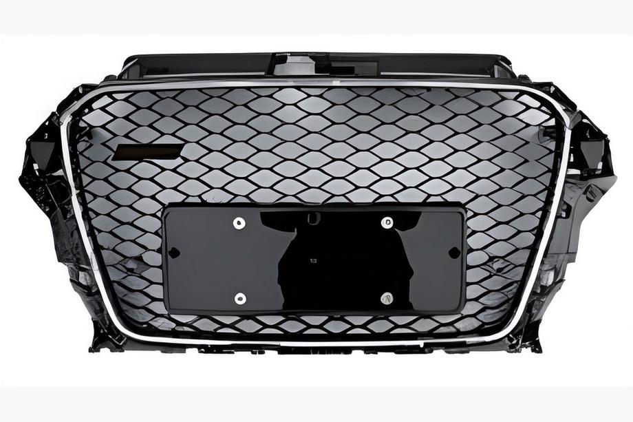 Audi A3 2012–2020 Voorgrille in RS-stijl (2012-2016, zwart met chroom) Image