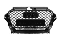 Audi A3 2012–2020 RS-stijl grille met Quattro-logo (2012-2016, zwart) foto 1