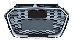 Audi A3 2012–2020 RS-style grille (2016-2020, zwart/grijs met chroom) foto 1
