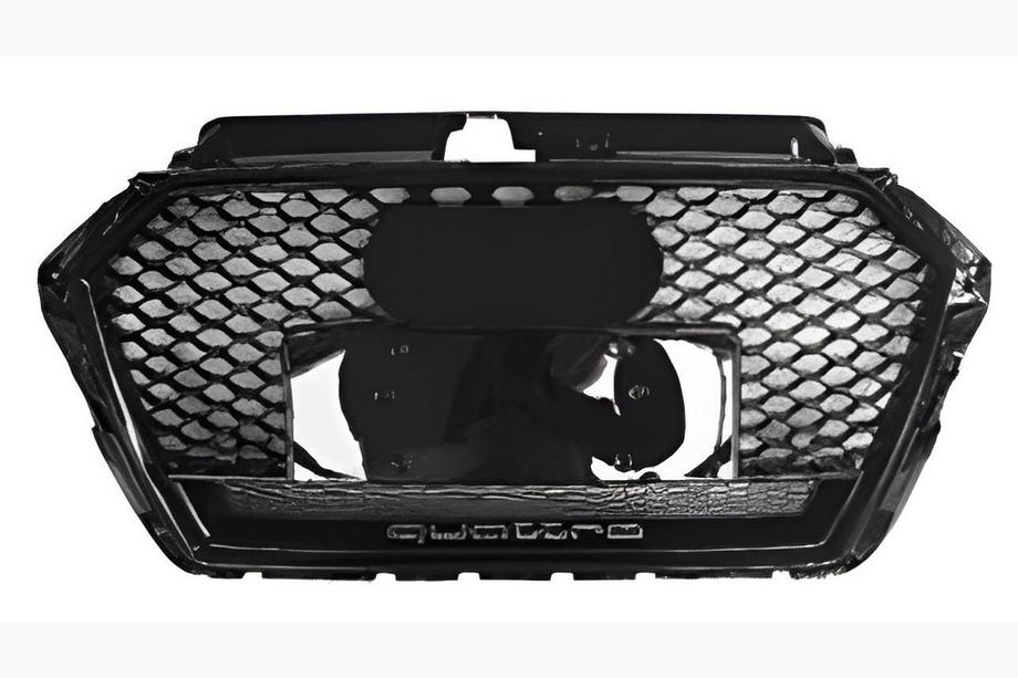 Audi A3 2012–2020 RS-style voorgrille met Quarrto-opschrift (2016-2020, zwart) Foto 1