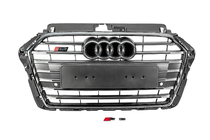 Audi A3 2012–2020 Voorgrille S-style (2016-2020, grijs met chroom) foto 1
