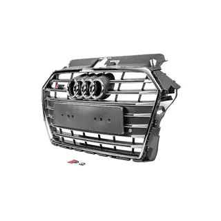 Voorgrille S-style (2016-2020, grijs met chroom) Audi A3 2012–2020 foto 2