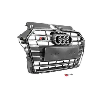 Voorgrille S-style (2016-2020, grijs met chroom) Audi A3 2012–2020 foto 3