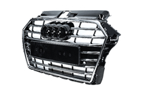 Audi A3 2012–2020 Voorgrille S-style (2016-2020, zwart met chroom) foto 2