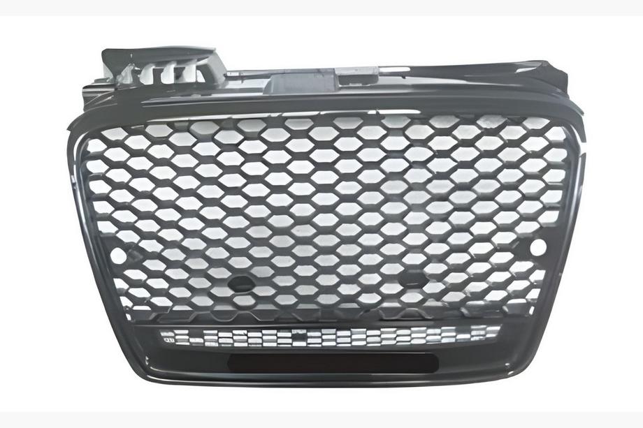 Audi A4 B7 2004–2008 Voorgrille RS-style V-1 (zonder logo, zwart met chroom) Foto 1