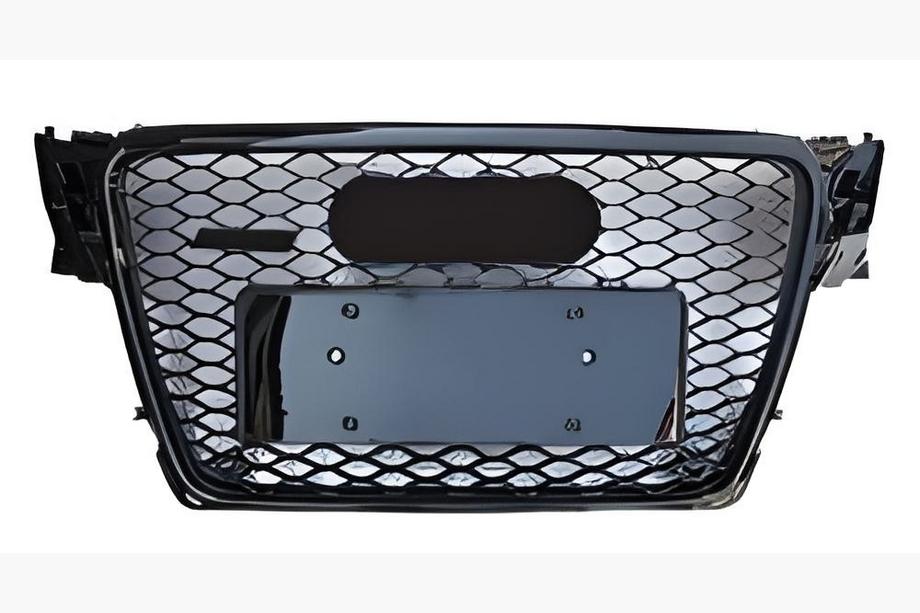 Audi A4 B8 2007–2015 Voorgrille RS-style V-1 (2007-2011, zwart met chroom) Image