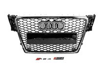 Audi A4 B8 2007–2015 RS-style V-2 voorgrille (2007-2011, zwart met chroom) foto 1