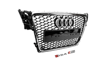 Audi A4 B8 2007–2015 RS-style V-2 voorgrille (2007-2011, zwart met chroom) foto 3