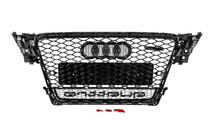 Audi A4 B8 2007–2015 Voorgrille met Quattro-logo, RS-style (2007-2011, zwart) foto 4