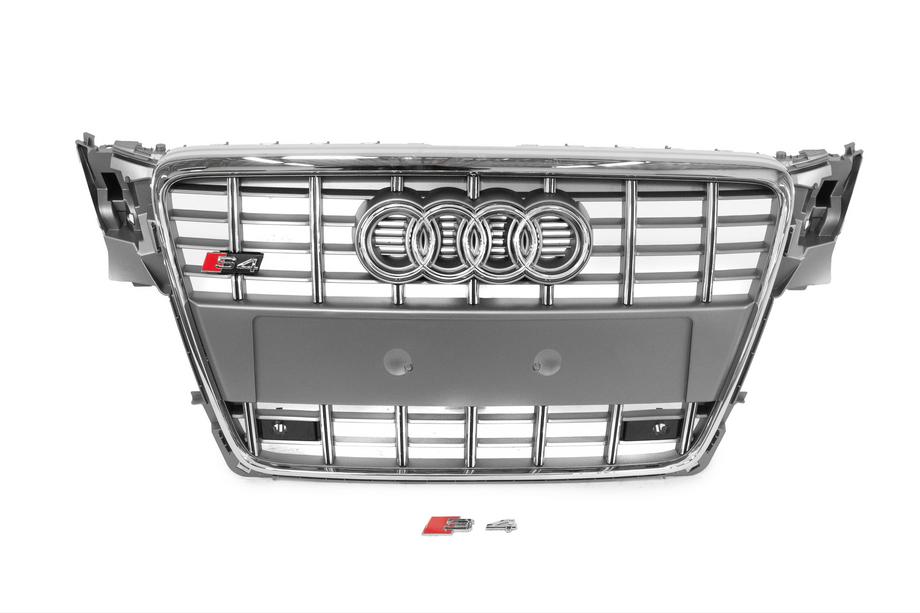 Audi A4 B8 2007–2015 RS-stijl voorgrille (2007-2011, grijs met chroom) Image
