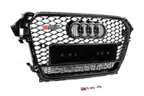 Audi A4 B8 2007–2015 Voorgrille zwart RS-stijl met Quattro-opschrift (2012-2015) foto 2