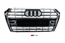 Audi A4 B9 2015–2024 Voorgrille S-style (2015-2019, chroom+zwart) foto 1