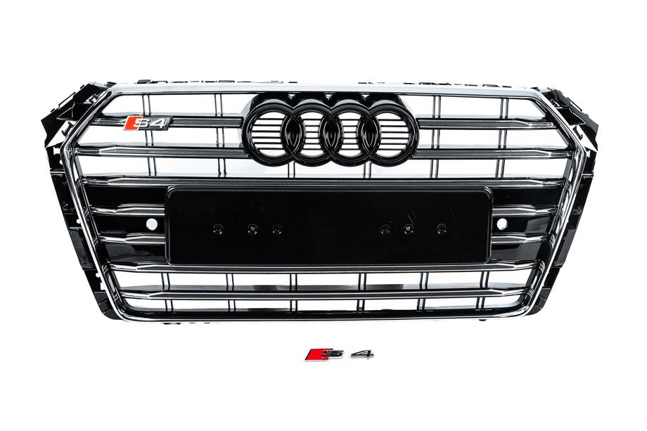 Audi A4 B9 2015–2024 Voorgrille S-style (2015-2019, chroom+zwart) Image