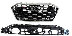 Audi A6 C8 2018–2025 RS-style voorgrille (2024- , grijs met chroom) foto 1