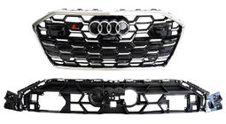 Audi A6 C8 2018–2025 RS-style voorgrille (2024- , grijs met chroom) foto 4