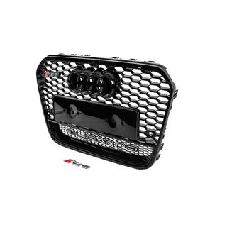 Zwarte RS-style grille vóór met Quattro-logo (2011-2014) foto 2