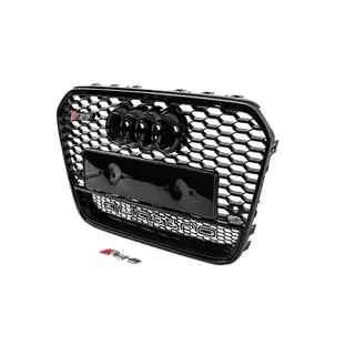 Zwarte RS-style grille vóór met Quattro-logo (2011-2014) foto 2